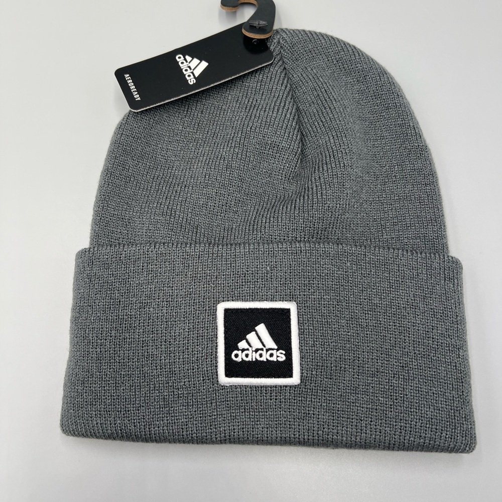 Lot Of 3! Adidas Aeroready Wide Cuff Fold Beanie, Onix, Olive, Beige Winter Hat - Picture 7 of 8